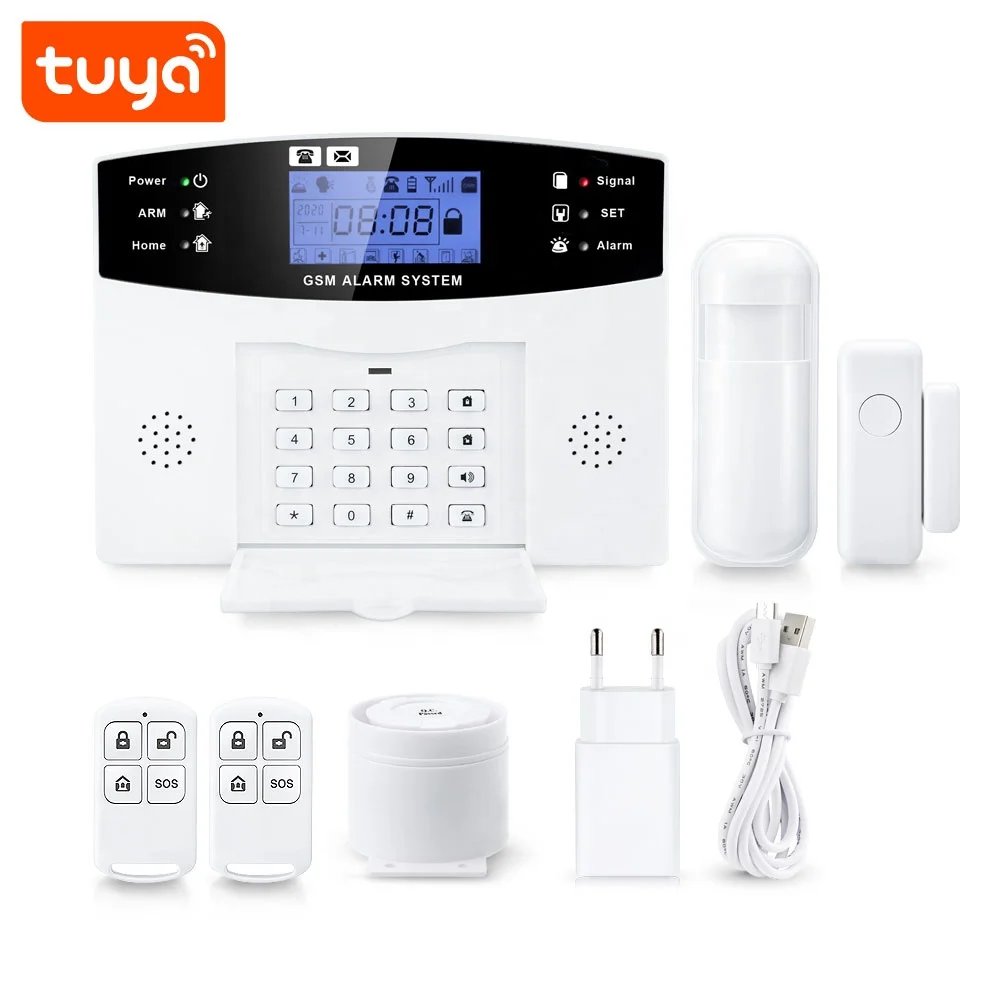 Factory Price Tuya Smart  Home Alarm System 200 Wireless & 8 Wired Zones GSM Network WiFi 200 & 8 Wired Zones PST-PG500-TY
