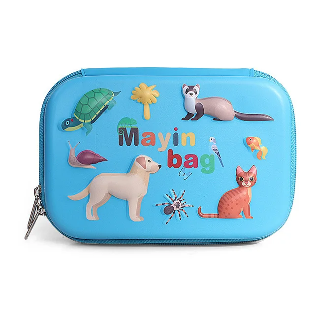 3D School Color Pencil Box Stationery Writin Pencil Case Holder Packaging Double Decker School Pen Box
