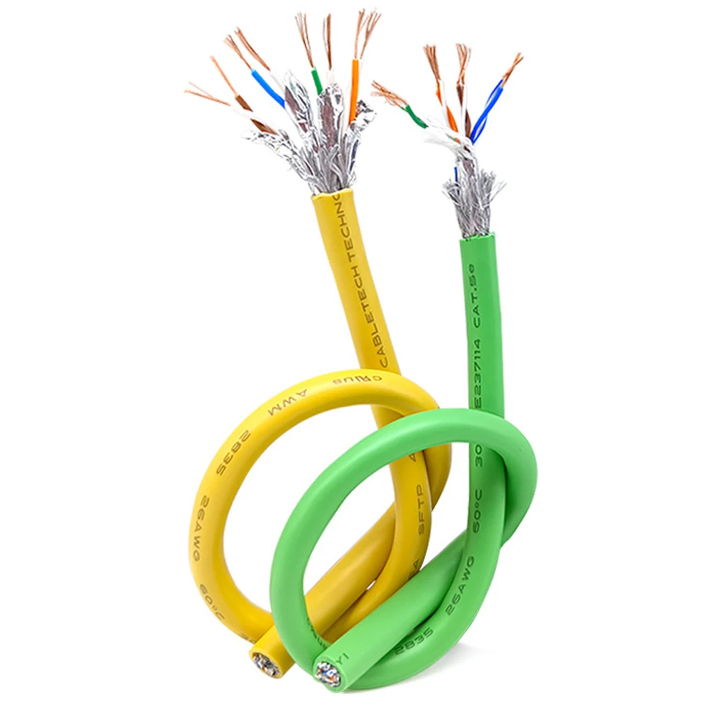 Cat5e cable Network Sftp Rj45 8p8c green yellow Blue black Industrial Ethernet cable