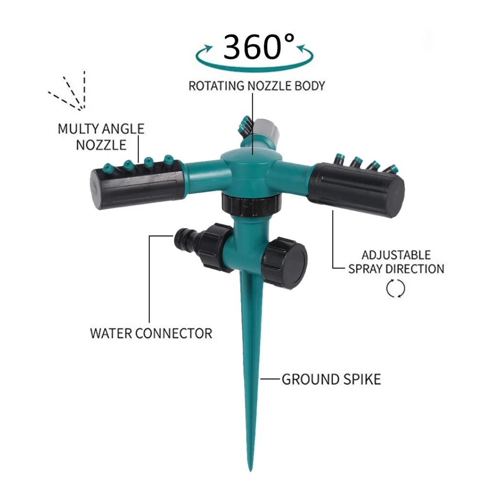 360 Degree Rotating Automatic Garden Water Sprinkler Irrigation Lawn Watering Sprinkler Irrigation