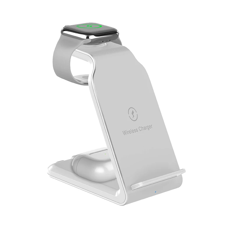 Multifunctional 3 in 1 Safe Wireless Charger 5/7.5/10/15w Phone Watch Earbuds Stand Portable Vertical Cell Phone for Iphone
