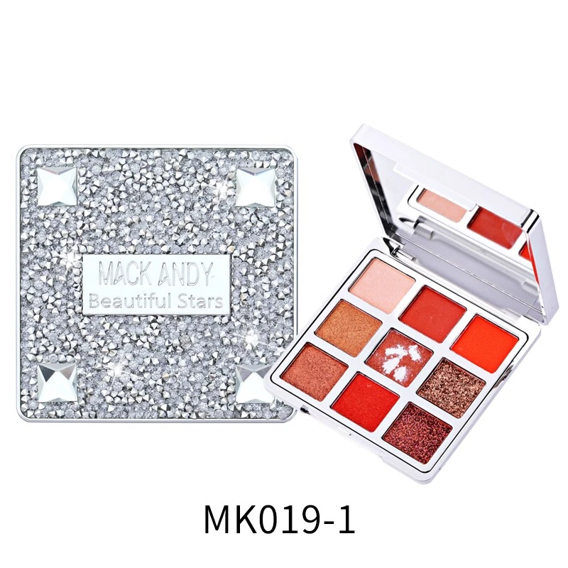 New 9Colors Eyeshadow Palette With Diamond Box Custom Glitter Eyeshadow Palette Private Label Maquillage Makeup Vegan Cosmetics