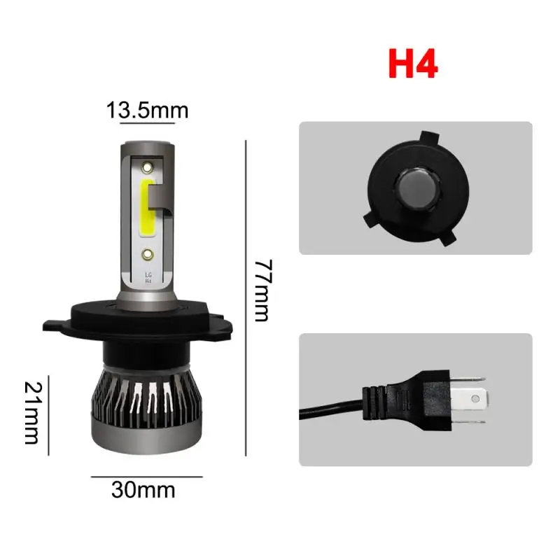 Mini ed  Auto headlights 5W 12V H1 H3 H7 H11 9005 9006 5202 880 H4 9004 9007 H13 Led Lighting Bulb