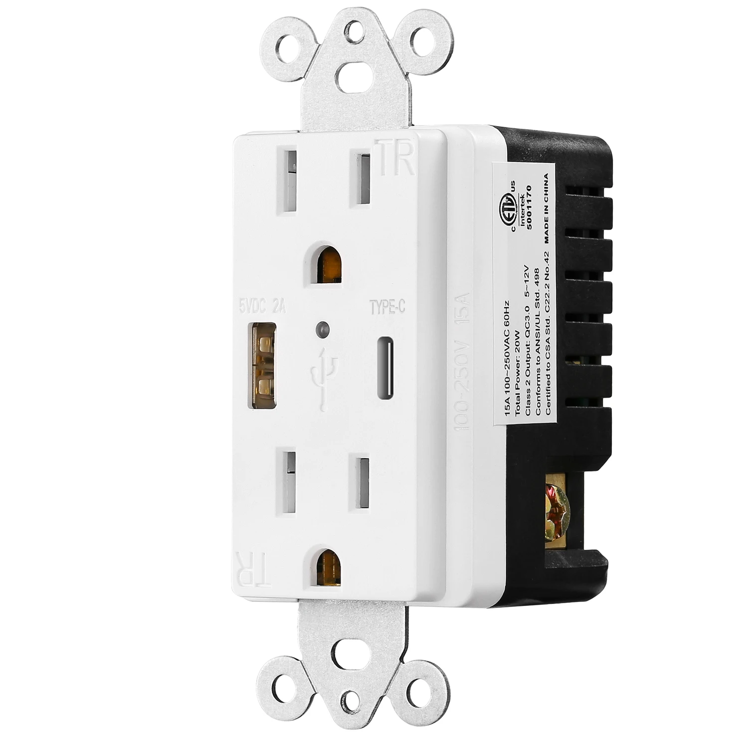 Kegyma Short Circuit and Over Current protection type C port usb smart fast charger socket outlet