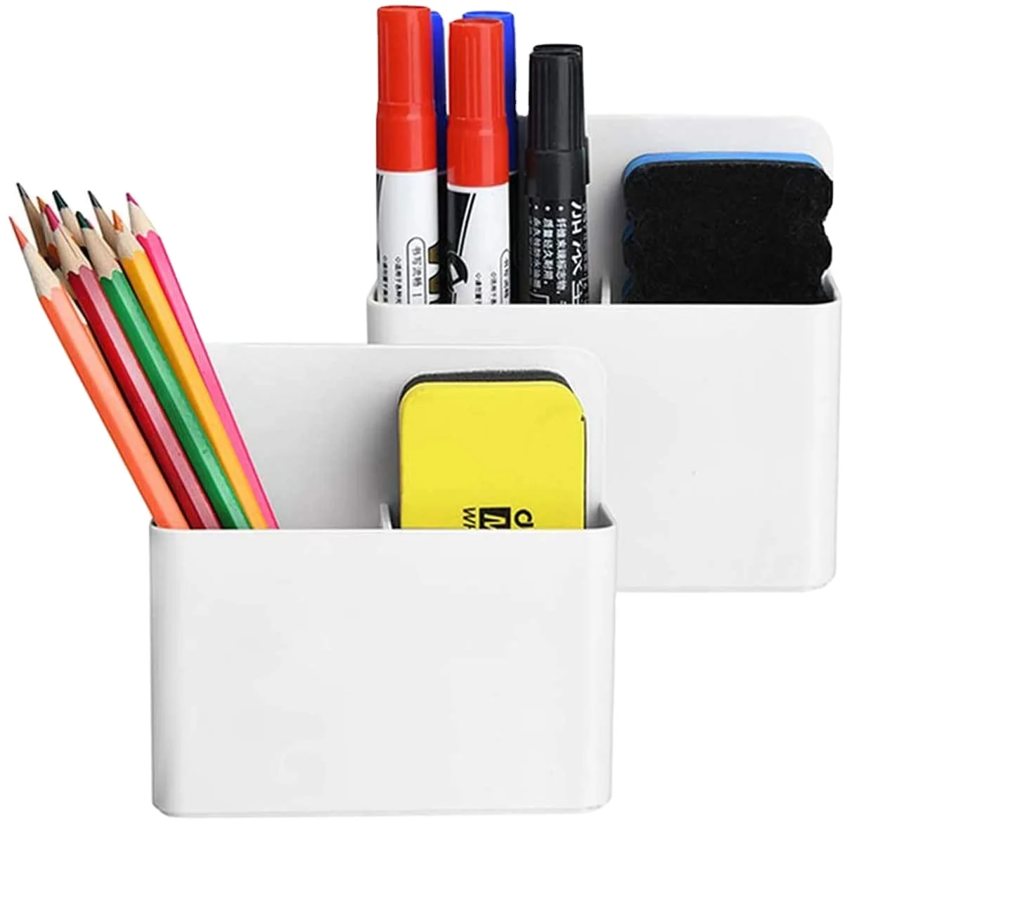 Hot Selling Magnetic Office Pencil Storage Box School Plastic Whiteboard Marker Pen Holder