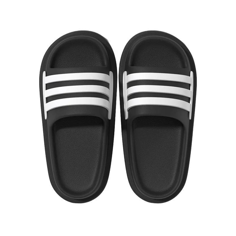 Classic Three Stripe Slide Slippers For Summer Couple Home Casual Outdoor Indoor Soft Bottom EVA Bathroom Anti Slip Beach Shoes