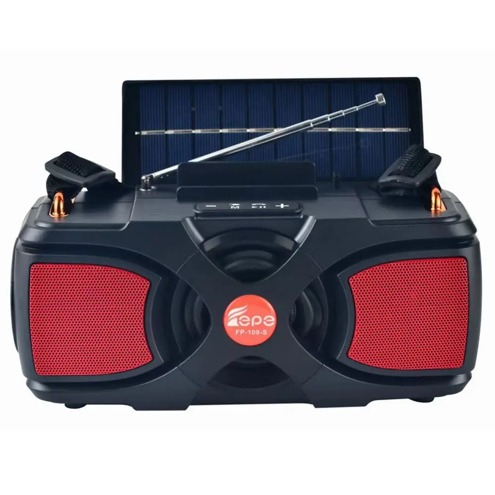 
 FP-109-S открытый беспроводной BT динамик USB TF MP3 AUX портативный солнечный динамик со светодиодной подсветкой  