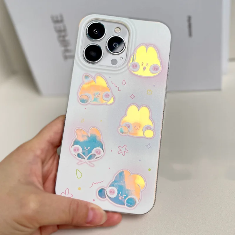 ins Little Fresh Dazzle phone case Laser anti-wear and anti-fall protection case