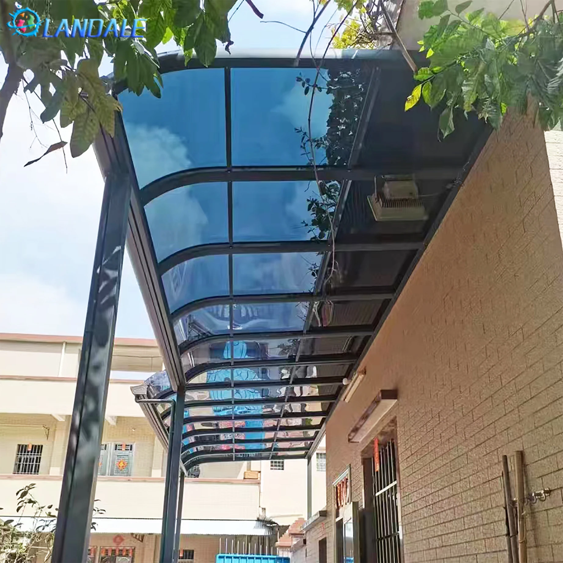 DIY Outdoor Sunshade Blue polycarbonate Solid panel Roof visor Sturdy