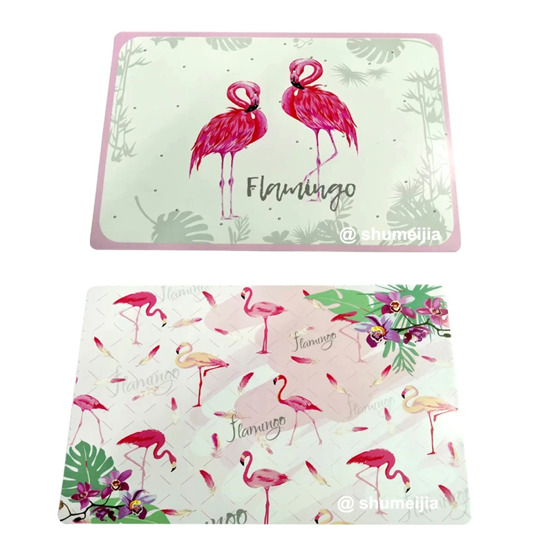 Flamingo customized wholesales cheap PP plastic printed placemat and table mat anti slip mat