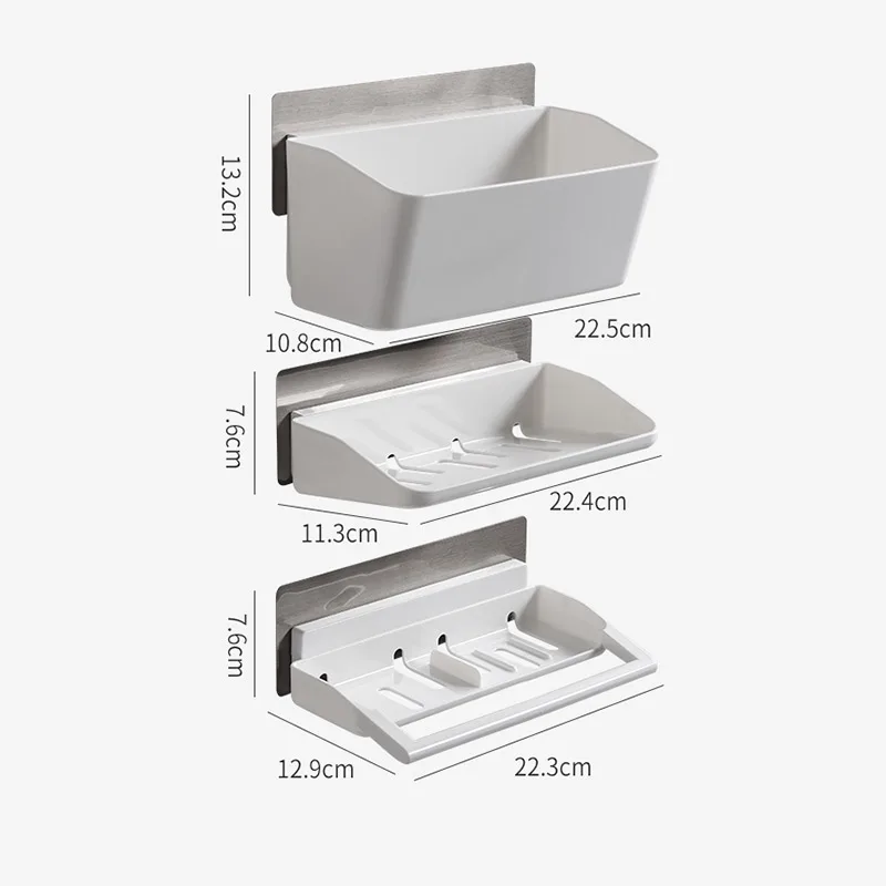 High quality Saving space wall mounted 3 pcs  plastic Fridge Storage Organizer Set bathroom Rack Shelves