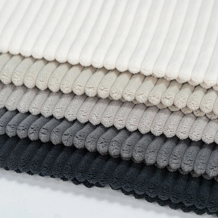 Chinese Manufacturer High Quality fabric 100%polyester Knitted High quality corduroy velvet fabric for sectional  sofa