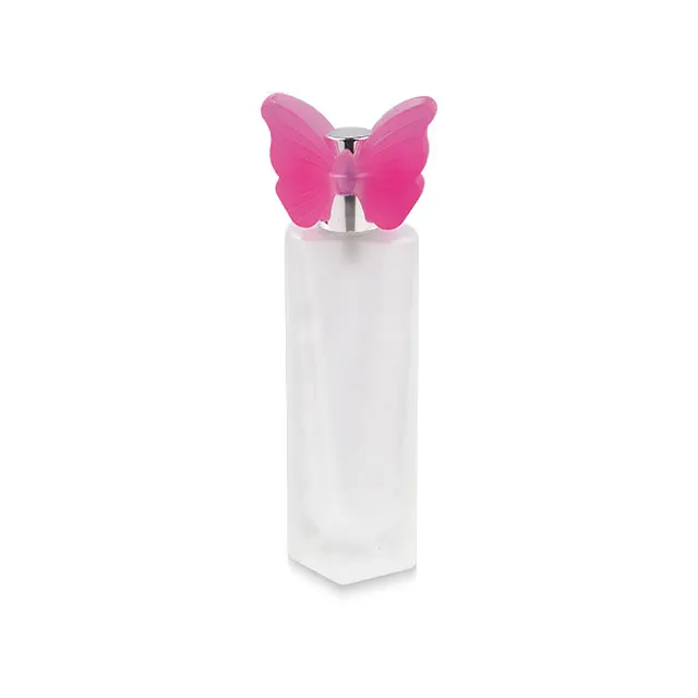 color butterfly small capacity lid elegant cute matte glass perfume bottle