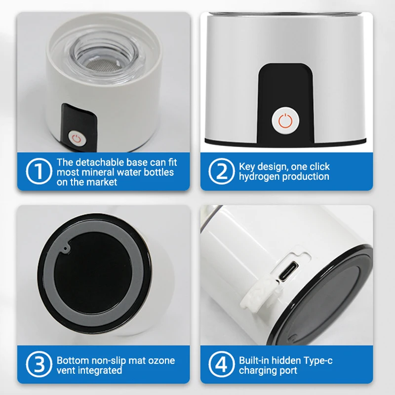 SOUDRON Nano Flask Electrolysis Portable Alkaline Hydrogen Generator Water Bottle Drinking Hydrogen Water Generator