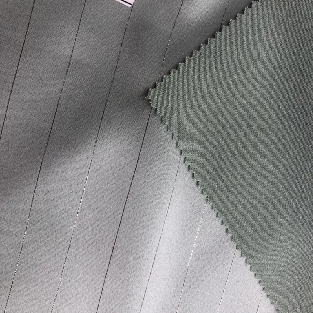 
Polyester woven char-muse silk satin ace wove fabric with lurex 
