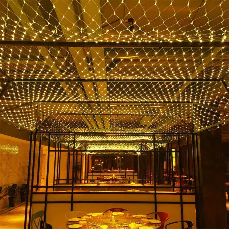 Customization RGBW LED Net Mesh Light Color Changing LED Garlands Ceiling Decor Fairy Light Wedding Christmas Flashing Light Net