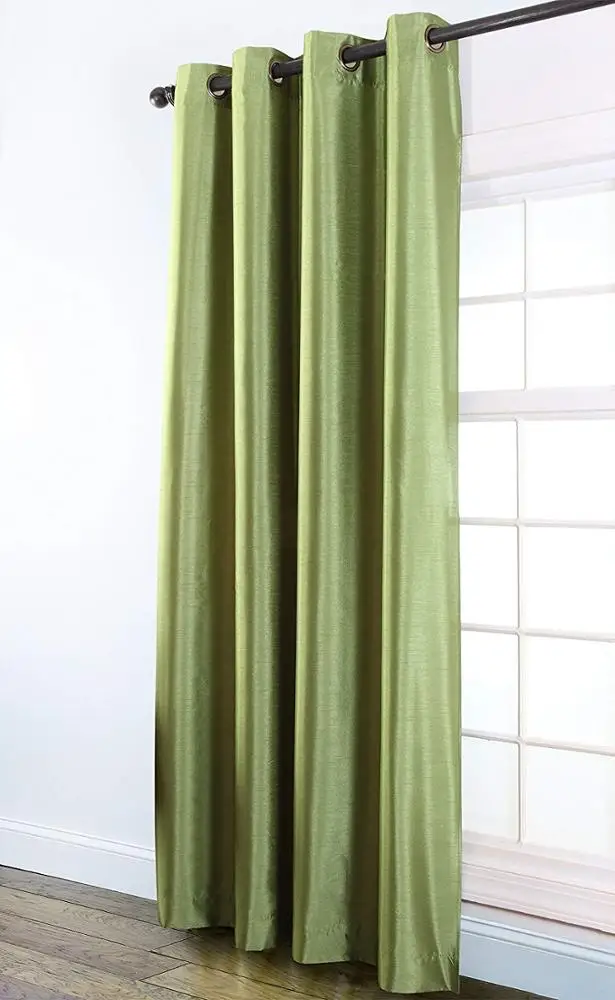 Faux Silk Window Curtains for Living Room 84 inch Length Dupioni Curtain Panels for Bedroom Grommet Top Window Treatments Light