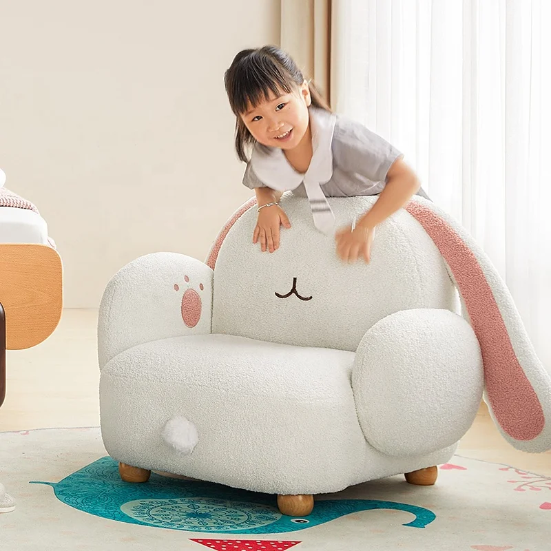 Living Room Children Furniture Couch Teddy Fleece Fabric Bedroom Cartoon Kids Sofa