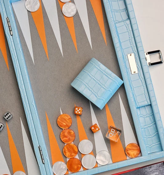 Professinal luxury hand made leather backgammon dice cup set