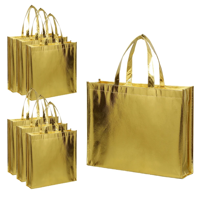 custom recycled gold metallic non woven gift bag rose gold non woven shopping bag