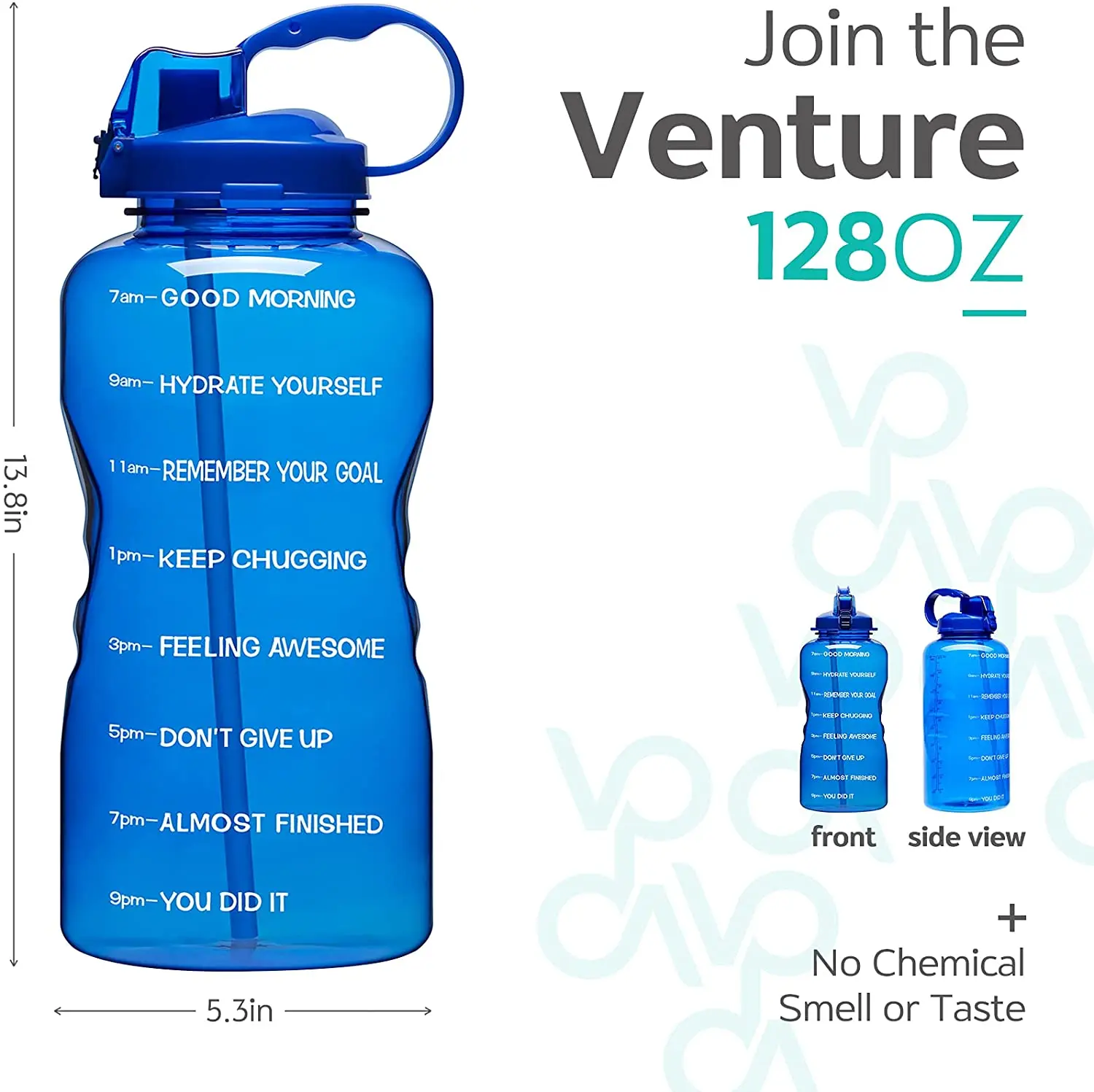 2022 Amazon hot Tritan BPA Free Water Jug 64oz Motivational Plastic Gallon Straw for Fitness Gym Sports Time Marker Water Bottle