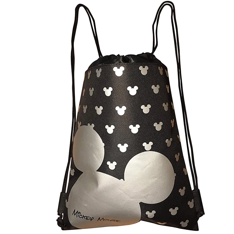 Disney Logo Drawstring Printed Non-Woven Gym Bags Training Polyester