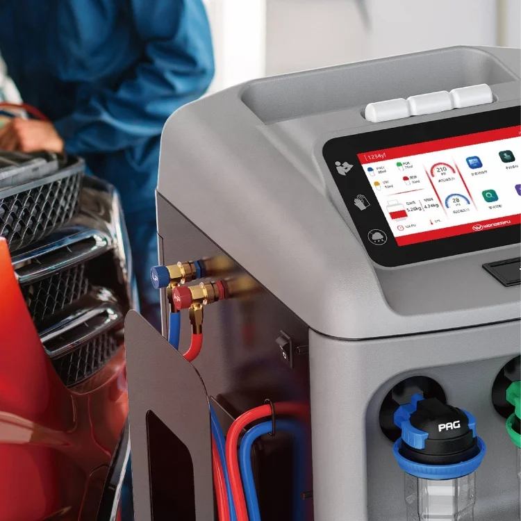 R1234YF Car Automatic AC Recharge Refrigerant Recovery Gas Filling Machine A/C Service Recovery Machine