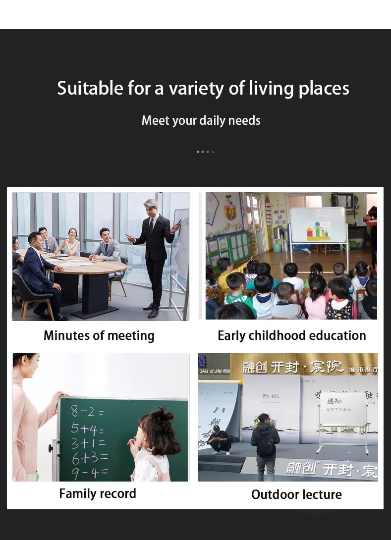 Manufacturer Low Price Office Use Portable Erasable Whiteboard With Wheels