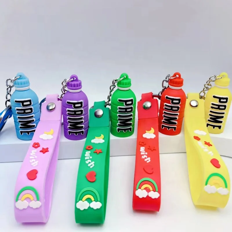 Manufacturers Custom Creative Silicone Stereo Soda Bottle Modeling Keychain Car Pendant Key Chain