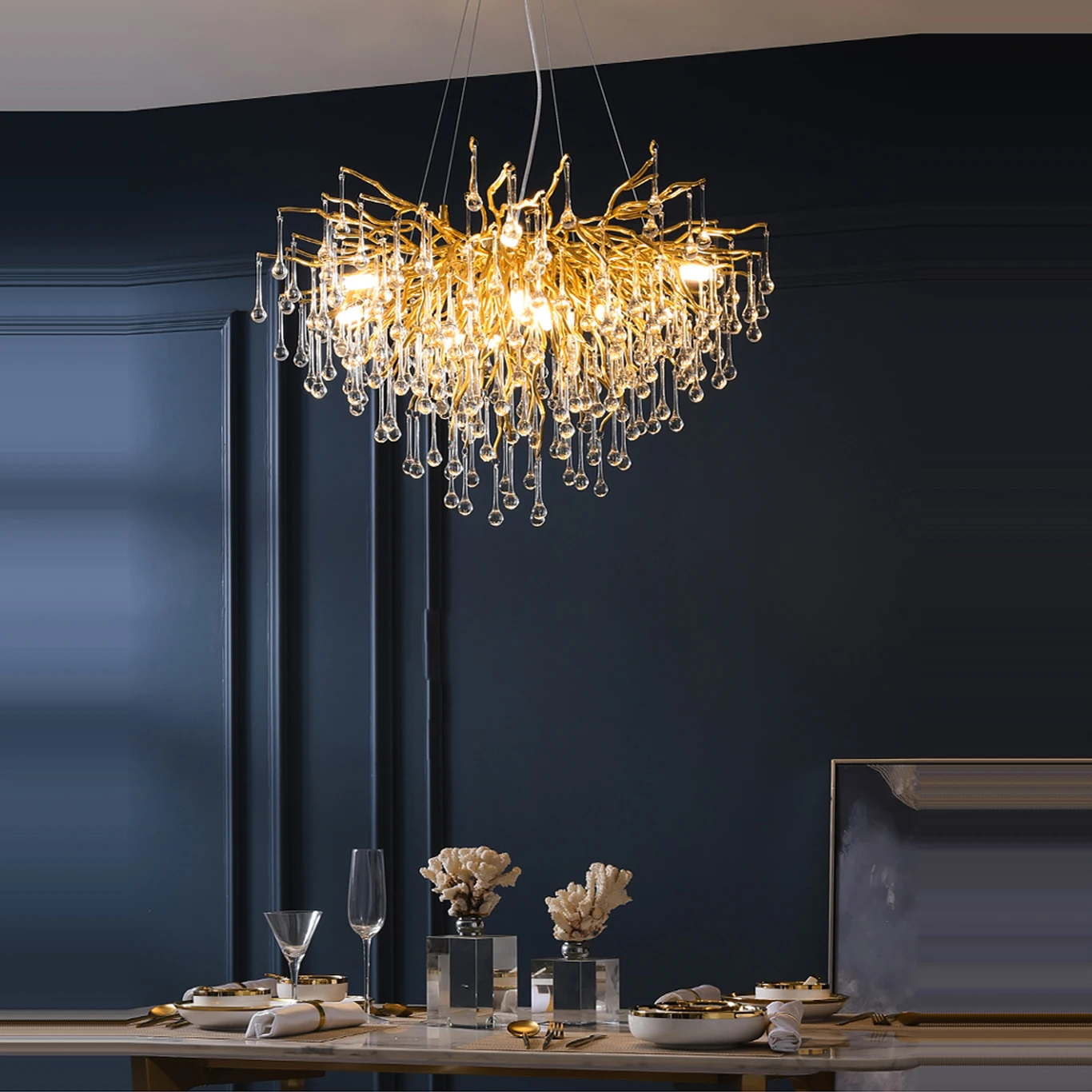 LED Postmodern Gold Water Drop Designer LED Lamp LED Light.Pendant Lights.Pendant Lamp.Pendant light For Dinning Room