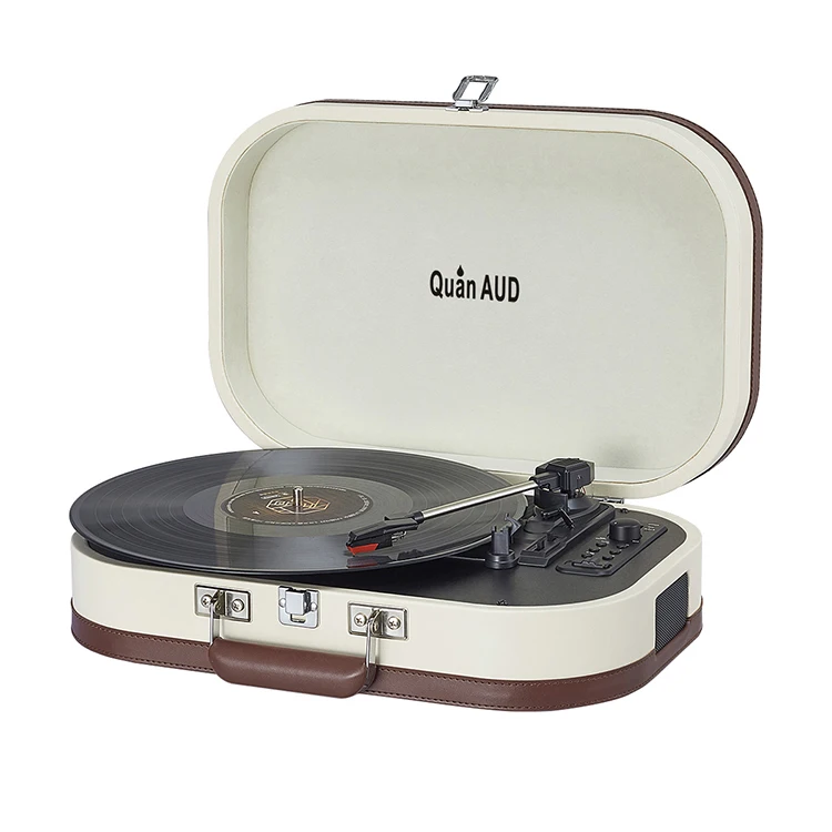 Vinyl records album players portable suitcase design customized color phono switch turntable player