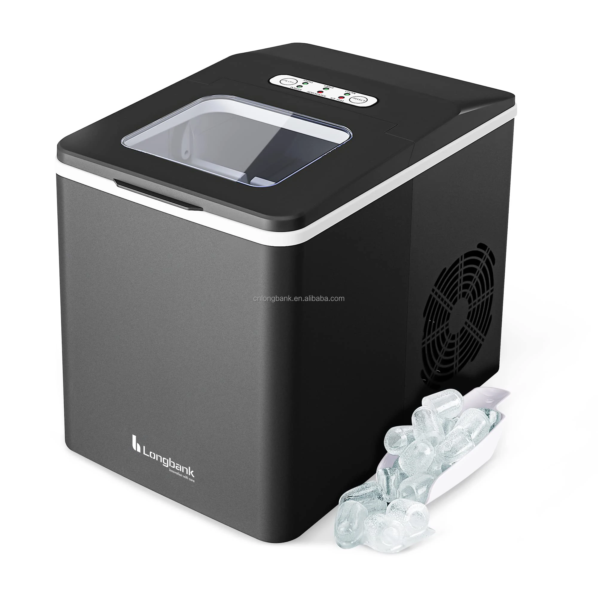Ice Maker Machine Countertop Portable Ice Maker with 26lbs/24Hrs Self Cleaning Transparent Window