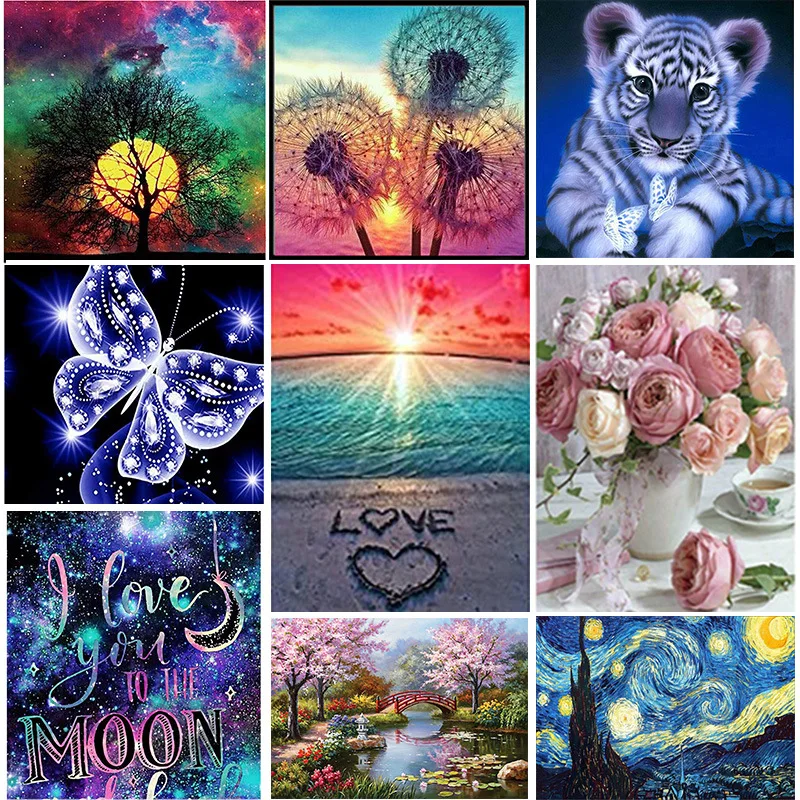 Wholesale Square Dots Full Drill Colorful 5D Crystal Animal Series Diamond Painting Decorations For Home