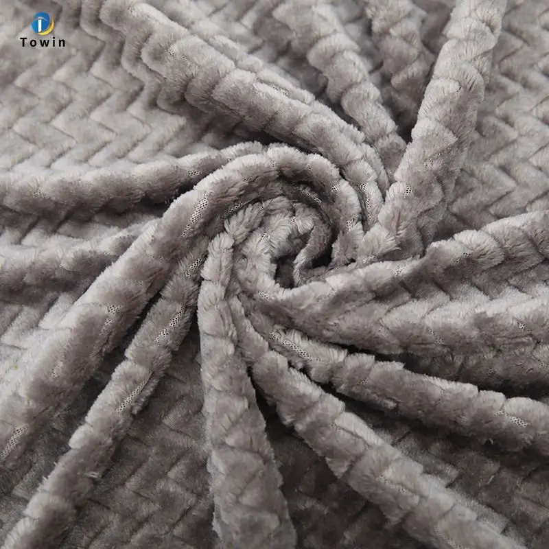 Manufacturer  Plain Flannel Bebe Fleece Large Wave Fabric Polyester  Home Textile Fabric Can Be Customized