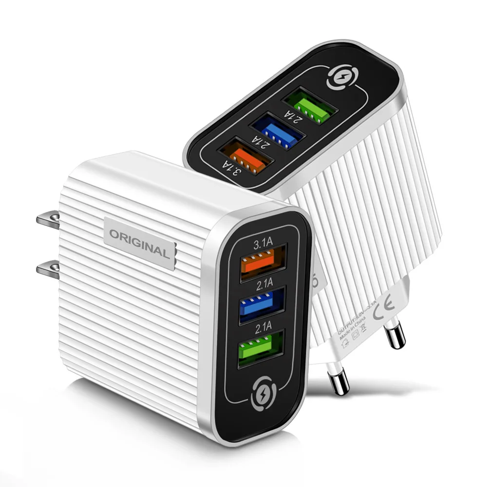 
Cross border factory wholesale 3usb-2.1a multi port mobile phone charger 