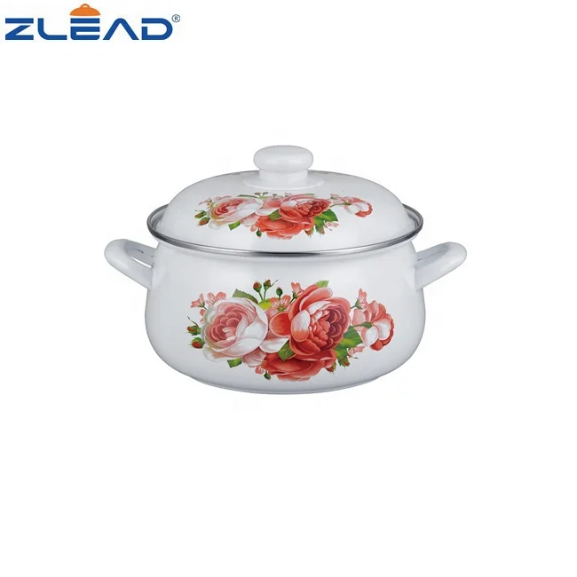 Zhili 811D Cookware Set Pot Enamel Clear Glass Cooking Pot