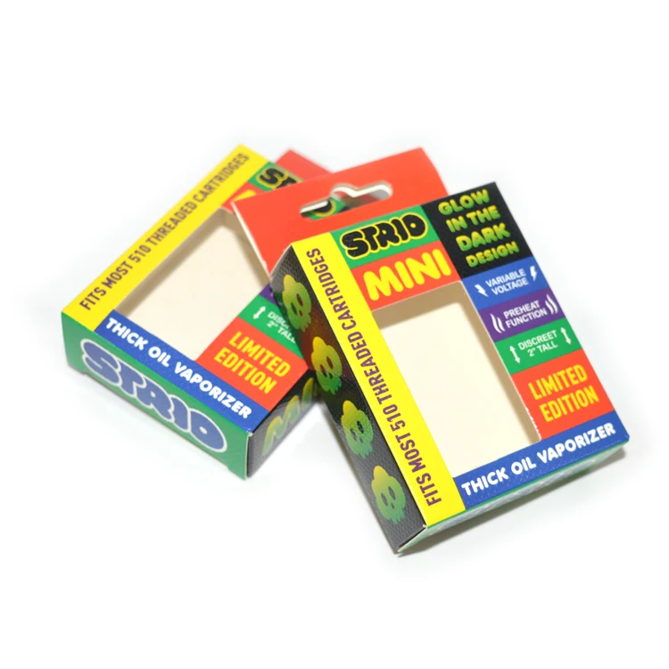 Biodegradable Custom Logo Oil 1ml Pen Packaging Cardboard Box With Clear Plastic Window