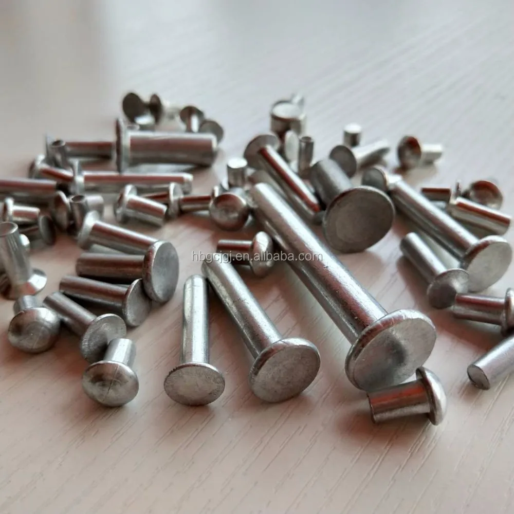 Manufactures Wholesale Flat Head Solid Aluminum Rivet Mushroom Head Half Blind Rivets Aluminum Truss Head Rivet