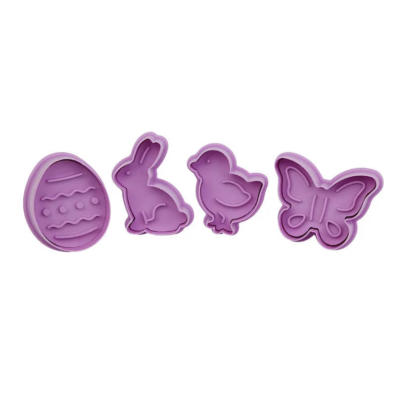 
3D Stamp Cartoon Plastic DIY Cookie Cutter with Spring-action Cookie Tools Durable Kitchen Tools Custom Packing Acceptable 
