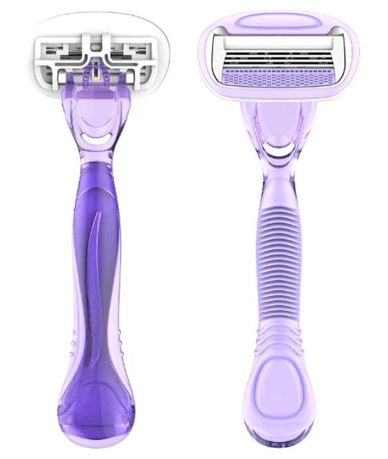 Body shaving razors with new design rubber handle for lady
