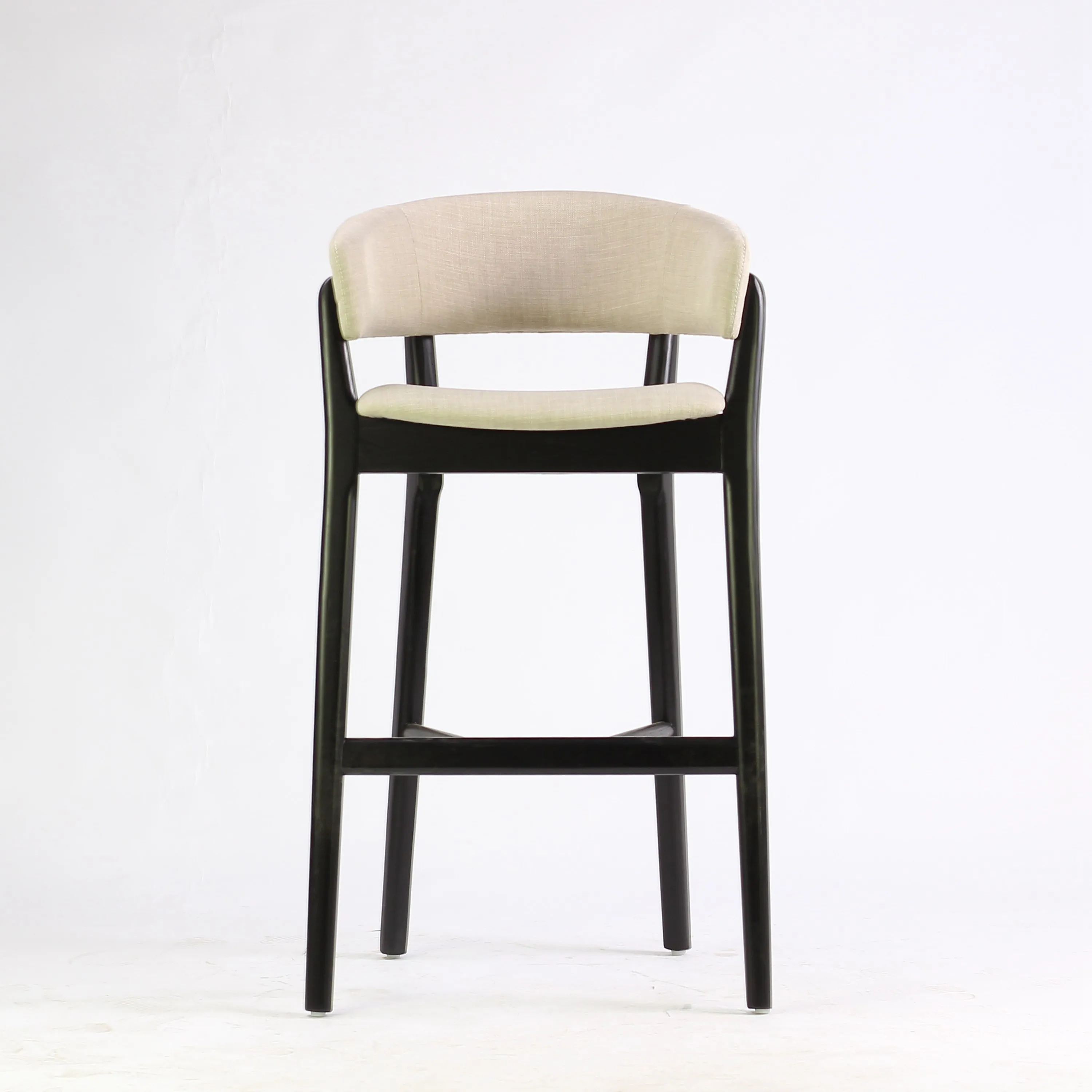 Morden wooden leather  PU bar chair High brown black nordic design bar chair restaurant  kitchen bar stools fabric chairs dining