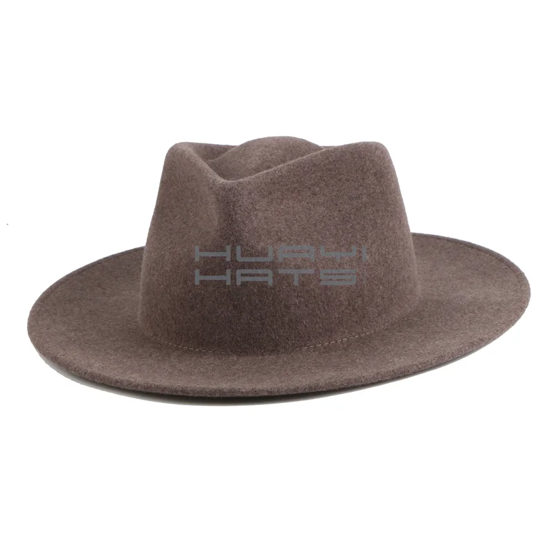 Huayihats Manufacturer Customized Prue Wool Felt Fedora Hats For Men