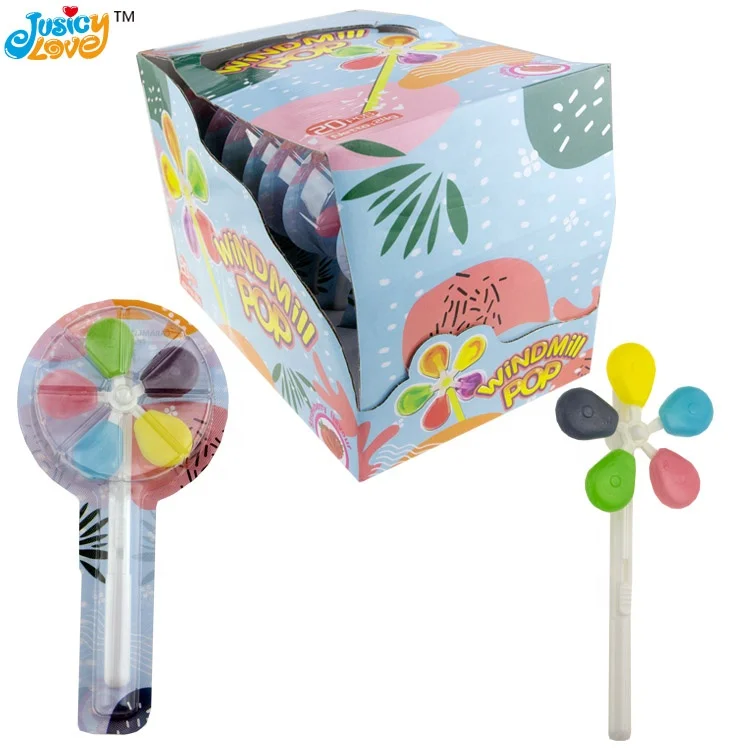 High Quality Colorful Windmill Fruity Flavor Hard Lollipop Candy