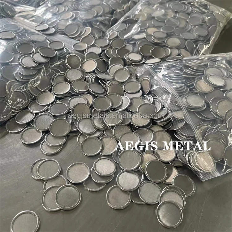 15.8mm Diameter 200 Micron Brass Rimmed Wire Mesh Pleated Disc Filter for Moog Servo Valve