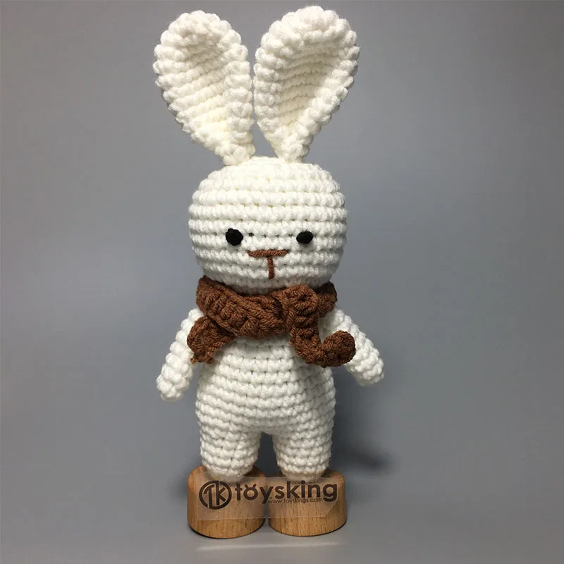 Lovely Knitted Stuffed Bunny Rabbit Plush Baby Sleep Toy Newborn 100% Handmade Stuffed Toy Baby Crochet Dolls