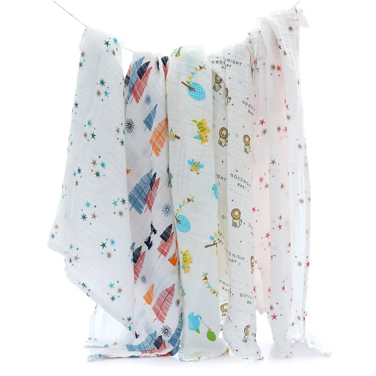 Hot sale newborn baby boys girls super warm soft winter 100% organic bamboo cotton woven swaddle blankets