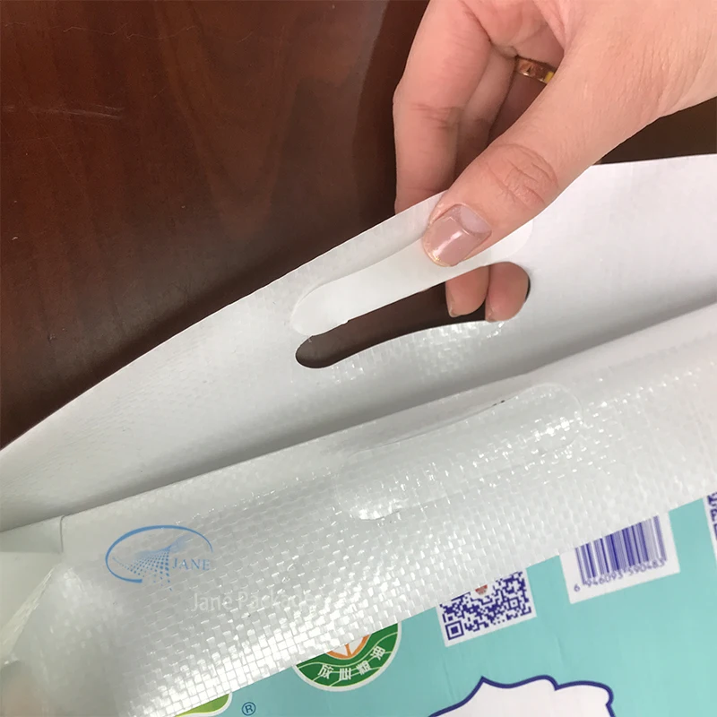 Jane Package Factory wholesale Custom Printing Plastic Heat Seal food flour nylon 10kg 50kg 25kg packing rice bag