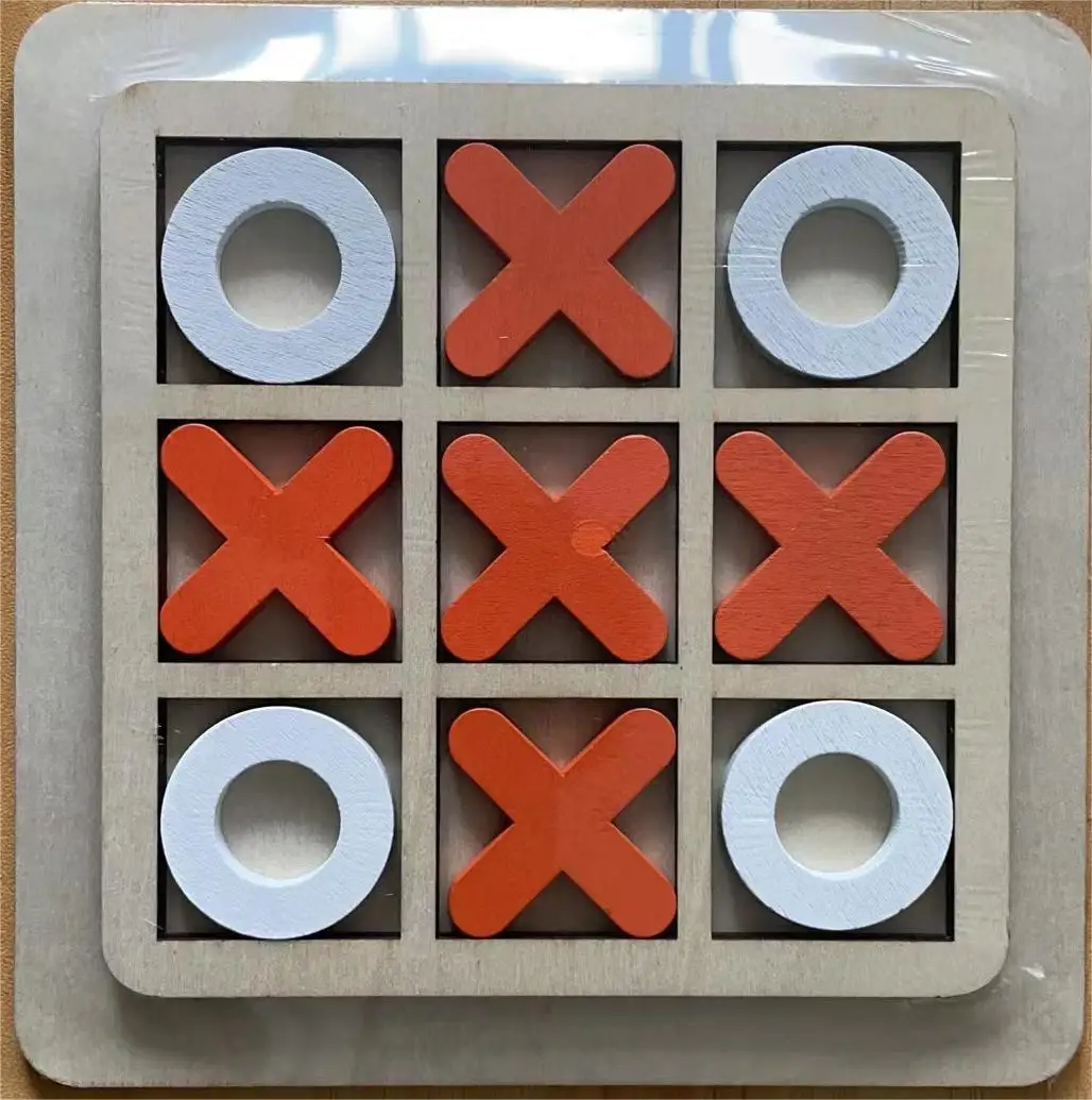 Взаимодействие родителя и ребенка деревянная игра XO Tic Tac Toe детская головоломка девять квадратных шахмат строительные блоки Семейные боевые игрушки