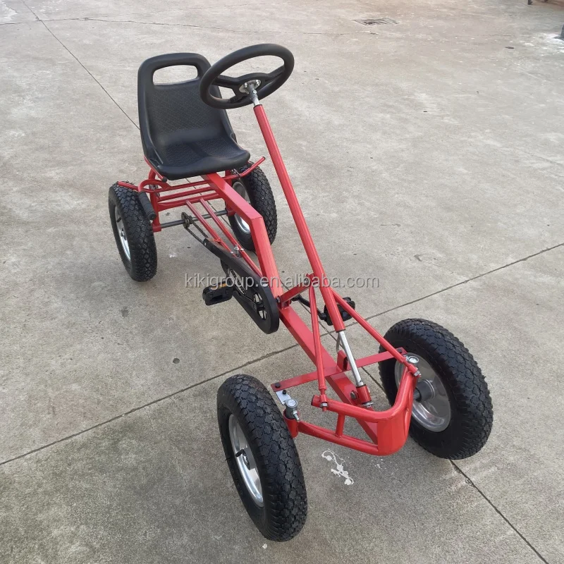 Amusement park game zone blue color four wheel heavy duty pedal baby racing go karts frame for 3-12 ages