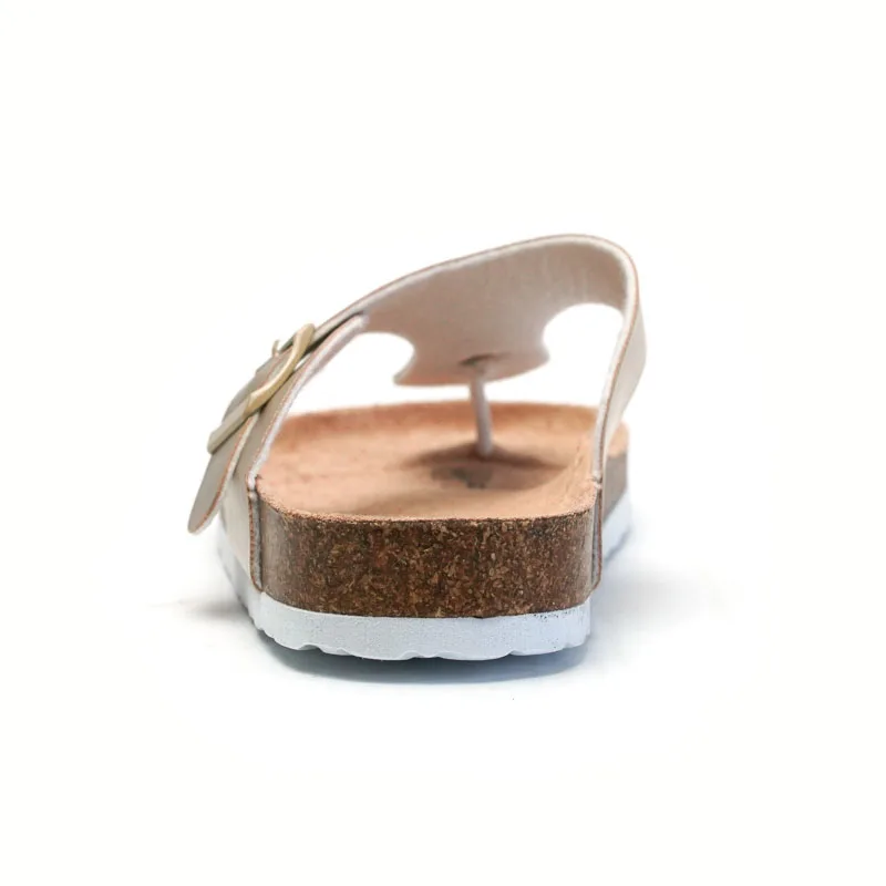 Сандалии на плоской подошве для женщин и пробковые шлепанцы тапочки с пряжкой стильная обувь